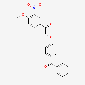 molecular formula C22H17NO6 B4393554 2-(4-benzoylphenoxy)-1-(4-methoxy-3-nitrophenyl)ethanone 