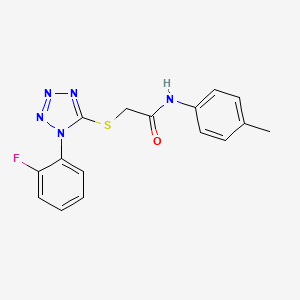 2-{[1-(2-fluorophenyl)-1H-tetrazol-5-yl]thio}-N-(4-methylphenyl)acetamide
