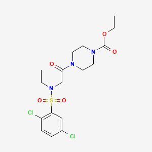 molecular formula C17H23Cl2N3O5S B4393566 ethyl 4-{N-[(2,5-dichlorophenyl)sulfonyl]-N-ethylglycyl}-1-piperazinecarboxylate 
