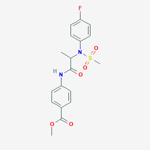 molecular formula C18H19FN2O5S B4393573 methyl 4-{[N-(4-fluorophenyl)-N-(methylsulfonyl)alanyl]amino}benzoate 
