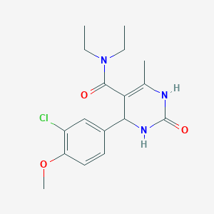 molecular formula C17H22ClN3O3 B4393582 4-(3-chloro-4-methoxyphenyl)-N,N-diethyl-6-methyl-2-oxo-1,2,3,4-tetrahydro-5-pyrimidinecarboxamide 