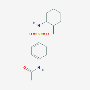 molecular formula C15H22N2O3S B4393600 N-(4-{[(2-methylcyclohexyl)amino]sulfonyl}phenyl)acetamide 
