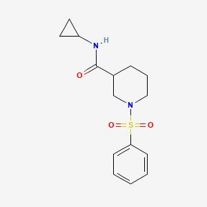 molecular formula C15H20N2O3S B4393641 N-cyclopropyl-1-(phenylsulfonyl)-3-piperidinecarboxamide 