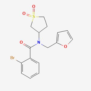 molecular formula C16H16BrNO4S B4393657 2-bromo-N-(1,1-dioxidotetrahydro-3-thienyl)-N-(2-furylmethyl)benzamide 