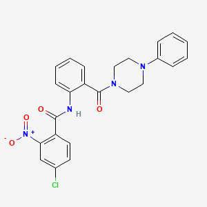 molecular formula C24H21ClN4O4 B4393683 4-chloro-2-nitro-N-{2-[(4-phenyl-1-piperazinyl)carbonyl]phenyl}benzamide 