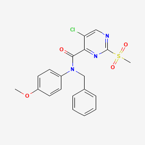 molecular formula C20H18ClN3O4S B4393696 N-benzyl-5-chloro-N-(4-methoxyphenyl)-2-(methylsulfonyl)-4-pyrimidinecarboxamide 