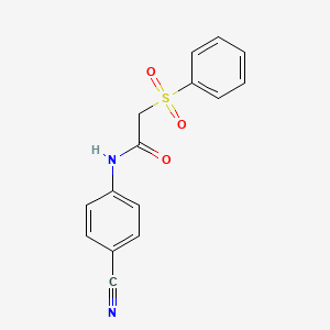 molecular formula C15H12N2O3S B4393720 N-(4-cyanophenyl)-2-(phenylsulfonyl)acetamide 