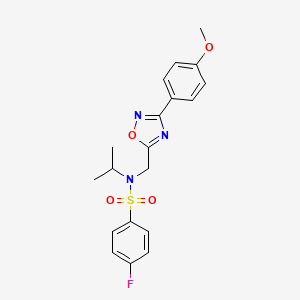 molecular formula C19H20FN3O4S B4393725 4-fluoro-N-isopropyl-N-{[3-(4-methoxyphenyl)-1,2,4-oxadiazol-5-yl]methyl}benzenesulfonamide 