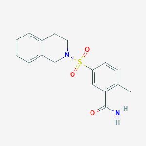 molecular formula C17H18N2O3S B4393742 5-(3,4-dihydro-2(1H)-isoquinolinylsulfonyl)-2-methylbenzamide 