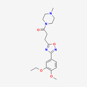 molecular formula C19H26N4O4 B4393743 1-{3-[3-(3-ethoxy-4-methoxyphenyl)-1,2,4-oxadiazol-5-yl]propanoyl}-4-methylpiperazine 