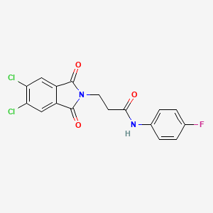 molecular formula C17H11Cl2FN2O3 B4393758 3-(5,6-dichloro-1,3-dioxo-1,3-dihydro-2H-isoindol-2-yl)-N-(4-fluorophenyl)propanamide 
