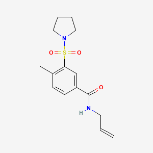 molecular formula C15H20N2O3S B4393759 N-allyl-4-methyl-3-(1-pyrrolidinylsulfonyl)benzamide 