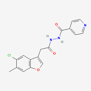 N'-[2-(5-chloro-6-methyl-1-benzofuran-3-yl)acetyl]isonicotinohydrazide