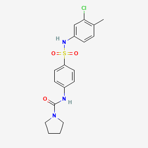 molecular formula C18H20ClN3O3S B4393836 N-(4-{[(3-chloro-4-methylphenyl)amino]sulfonyl}phenyl)-1-pyrrolidinecarboxamide 