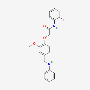 molecular formula C22H21FN2O3 B4393845 2-[4-(anilinomethyl)-2-methoxyphenoxy]-N-(2-fluorophenyl)acetamide 