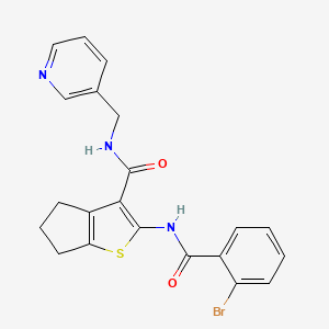 molecular formula C21H18BrN3O2S B4393851 2-[(2-bromobenzoyl)amino]-N-(3-pyridinylmethyl)-5,6-dihydro-4H-cyclopenta[b]thiophene-3-carboxamide 