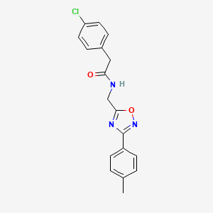 molecular formula C18H16ClN3O2 B4393858 2-(4-chlorophenyl)-N-{[3-(4-methylphenyl)-1,2,4-oxadiazol-5-yl]methyl}acetamide 