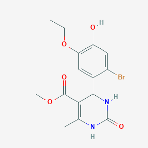 molecular formula C15H17BrN2O5 B4393892 methyl 4-(2-bromo-5-ethoxy-4-hydroxyphenyl)-6-methyl-2-oxo-1,2,3,4-tetrahydro-5-pyrimidinecarboxylate 