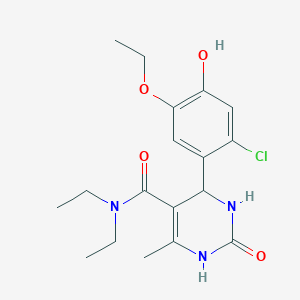 molecular formula C18H24ClN3O4 B4393895 4-(2-chloro-5-ethoxy-4-hydroxyphenyl)-N,N-diethyl-6-methyl-2-oxo-1,2,3,4-tetrahydro-5-pyrimidinecarboxamide 