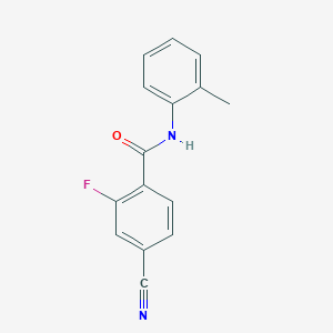 molecular formula C15H11FN2O B4393913 4-cyano-2-fluoro-N-(2-methylphenyl)benzamide 