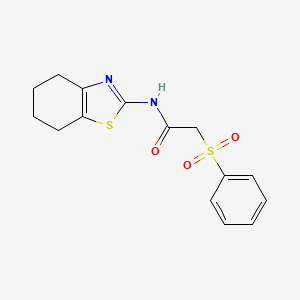 molecular formula C15H16N2O3S2 B4393914 2-(phenylsulfonyl)-N-(4,5,6,7-tetrahydro-1,3-benzothiazol-2-yl)acetamide 