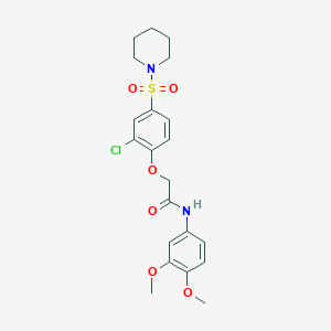 molecular formula C21H25ClN2O6S B4393930 2-[2-chloro-4-(1-piperidinylsulfonyl)phenoxy]-N-(3,4-dimethoxyphenyl)acetamide 