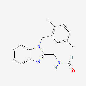 molecular formula C18H19N3O B4393940 {[1-(2,5-dimethylbenzyl)-1H-benzimidazol-2-yl]methyl}formamide 