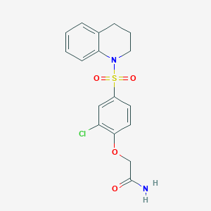 molecular formula C17H17ClN2O4S B4393945 2-[2-chloro-4-(3,4-dihydro-1(2H)-quinolinylsulfonyl)phenoxy]acetamide 