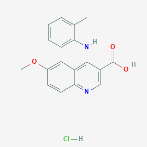 molecular formula C18H17ClN2O3 B4393969 6-methoxy-4-[(2-methylphenyl)amino]-3-quinolinecarboxylic acid hydrochloride 