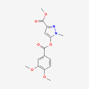 molecular formula C15H16N2O6 B4393972 methyl 5-[(3,4-dimethoxybenzoyl)oxy]-1-methyl-1H-pyrazole-3-carboxylate 