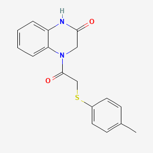 molecular formula C17H16N2O2S B4393987 4-{[(4-methylphenyl)thio]acetyl}-3,4-dihydro-2(1H)-quinoxalinone 