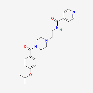 molecular formula C22H28N4O3 B4394003 N-{2-[4-(4-isopropoxybenzoyl)-1-piperazinyl]ethyl}isonicotinamide 