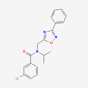 molecular formula C19H18ClN3O2 B4394014 3-chloro-N-isopropyl-N-[(3-phenyl-1,2,4-oxadiazol-5-yl)methyl]benzamide 