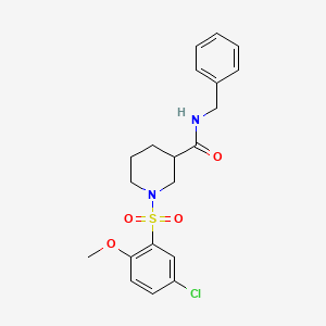 molecular formula C20H23ClN2O4S B4394029 N-benzyl-1-[(5-chloro-2-methoxyphenyl)sulfonyl]-3-piperidinecarboxamide 