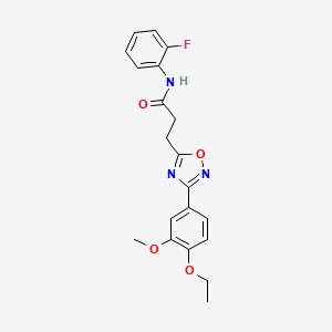 3-[3-(4-ethoxy-3-methoxyphenyl)-1,2,4-oxadiazol-5-yl]-N-(2-fluorophenyl)propanamide