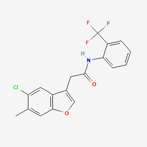 2-(5-chloro-6-methyl-1-benzofuran-3-yl)-N-[2-(trifluoromethyl)phenyl]acetamide