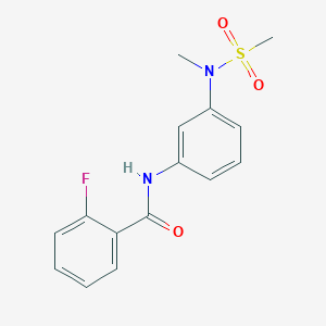 molecular formula C15H15FN2O3S B4394056 2-fluoro-N-{3-[methyl(methylsulfonyl)amino]phenyl}benzamide 