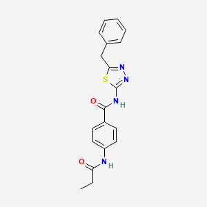 molecular formula C19H18N4O2S B4394064 N-(5-benzyl-1,3,4-thiadiazol-2-yl)-4-(propionylamino)benzamide 