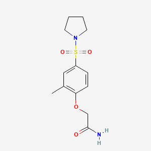 molecular formula C13H18N2O4S B4394071 2-[2-methyl-4-(1-pyrrolidinylsulfonyl)phenoxy]acetamide 