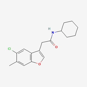 molecular formula C17H20ClNO2 B4394089 2-(5-chloro-6-methyl-1-benzofuran-3-yl)-N-cyclohexylacetamide 