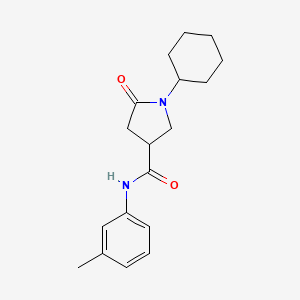 1-cyclohexyl-N-(3-methylphenyl)-5-oxo-3-pyrrolidinecarboxamide