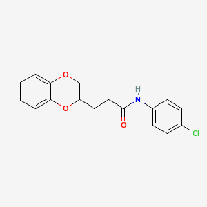 molecular formula C17H16ClNO3 B4394119 N-(4-chlorophenyl)-3-(2,3-dihydro-1,4-benzodioxin-2-yl)propanamide 