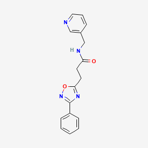 molecular formula C17H16N4O2 B4394171 3-(3-phenyl-1,2,4-oxadiazol-5-yl)-N-(3-pyridinylmethyl)propanamide 