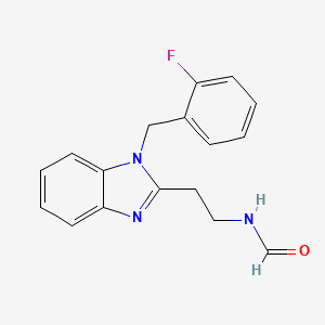 molecular formula C17H16FN3O B4394183 {2-[1-(2-fluorobenzyl)-1H-benzimidazol-2-yl]ethyl}formamide 