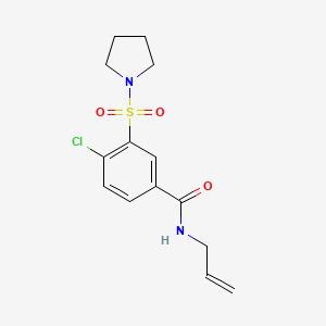molecular formula C14H17ClN2O3S B4394199 N-allyl-4-chloro-3-(1-pyrrolidinylsulfonyl)benzamide 
