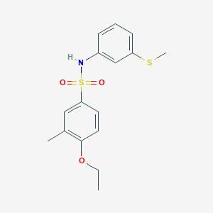 molecular formula C16H19NO3S2 B4394225 4-ethoxy-3-methyl-N-[3-(methylthio)phenyl]benzenesulfonamide 