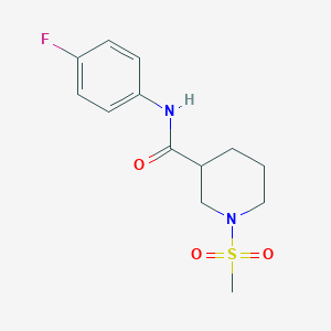 molecular formula C13H17FN2O3S B4394258 N-(4-fluorophenyl)-1-(methylsulfonyl)-3-piperidinecarboxamide 