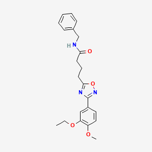 molecular formula C22H25N3O4 B4394292 N-benzyl-4-[3-(3-ethoxy-4-methoxyphenyl)-1,2,4-oxadiazol-5-yl]butanamide 