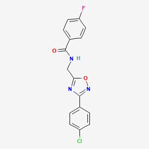 N-{[3-(4-chlorophenyl)-1,2,4-oxadiazol-5-yl]methyl}-4-fluorobenzamide