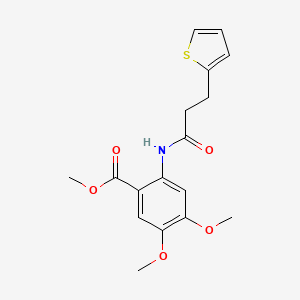 molecular formula C17H19NO5S B4394308 methyl 4,5-dimethoxy-2-{[3-(2-thienyl)propanoyl]amino}benzoate 
